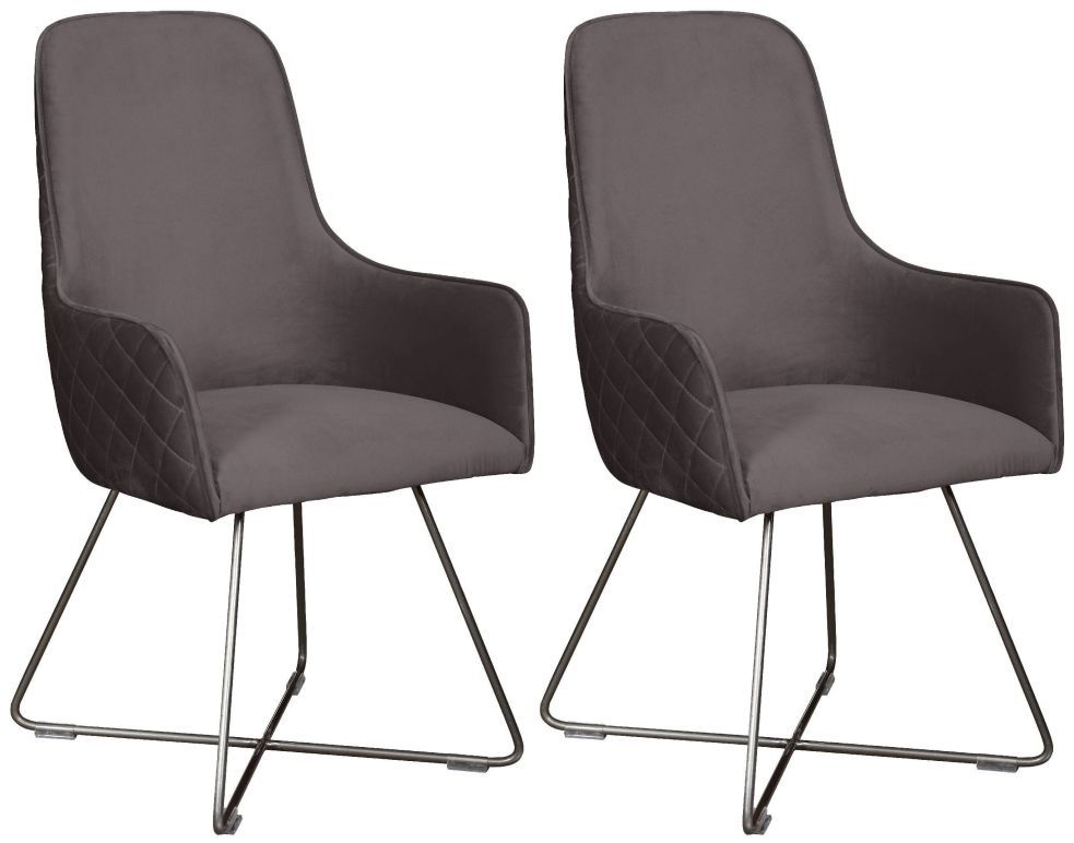 Product photograph of Carlton Additions Utah Plush Steel Dining Chair Sold In Pairs from Choice Furniture Superstore.